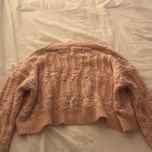 Pink cotton candie fun cropped sweater